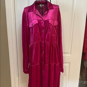 Elegant Pink Velvet Dress